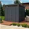 8ft X 8ft Pent Security Shed - Painted Anthracite - Double Doors - 19mm Tongue And Groove