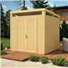 8ft x 8ft Pent Security Shed - Double Doors - 19mm Tongue and Groove Walls & Floor