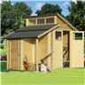 7ft X 10ft Skylight Shed With Store - Double Doors -19mm Tongue And Groove Walls, Floor + Roof