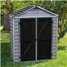 3ft X 6ft (0.90m X 1.85m) Double Door Apex Plastic Shed With Skylight Roofing
