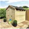 9ft X 4ft Security Pressure Treated Tongue & Groove Apex Shed + Single Door + Toughened Safety Glass 12mm Tongue And Groove Walls, Floor And Roof With Rim Lock & Key