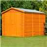 INSTALLED 10ft x 8ft (2.99m x 2.39m)  Windowless Dip Treated Overlap Apex Garden Shed With Double Doors INSTALLATION INCLUDED