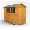 10ft x 4ft Premium Tongue and Groove Apex Shed - Single Door - 4 Windows - 12mm Tongue and Groove Floor and Roof