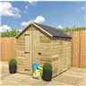 8FT x 6FT  Super Saver Windowless Pressure Treated Tongue & Groove Apex Shed + Single Door + Low Eaves