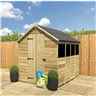 10ft X 6ft  Super Saver Pressure Treated Tongue & Groove Apex Shed + Single Door + Low Eaves + 3 Windows