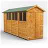 14ft x 4ft Premium Tongue and Groove Apex Shed - Double Doors - 6 Windows - 12mm Tongue and Groove Floor and Roof