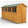 16ft x 4ft Premium Tongue And Groove Apex Shed - Double Doors - 8 Windows - 12mm Tongue And Groove Floor And Roof