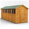 18ft x 6ft Premium Tongue and Groove Apex Shed - Double Doors - 8 Windows - 12mm Tongue and Groove Floor and Roof