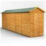 20ft x 4ft Premium Tongue and Groove Apex Shed - Single Door - Windowless - 12mm Tongue and Groove Floor and Roof