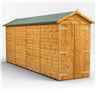16ft x 4ft Premium Tongue and Groove Apex Shed - Double Doors - Windowless - 12mm Tongue and Groove Floor and Roof