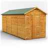 16ft x 6ft Premium Tongue and Groove Apex Shed - Double Doors - Windowless - 12mm Tongue and Groove Floor and Roof