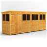 16ft x 4ft Premium Tongue and Groove Pent Shed - Double Doors - 8 Windows - 12mm Tongue and Groove Floor and Roof
