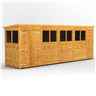 18ft x 4ft Premium Tongue and Groove Pent Shed - Double Doors - 8 Windows - 12mm Tongue and Groove Floor and Roof