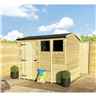 8FT x 6FT  REVERSE Super Saver Pressure Treated Tongue & Groove Apex Shed + Single Door + High Eaves (72") + 2 Windows