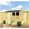 9ft X 4ft  Reverse Super Saver Pressure Treated Tongue & Groove Apex Shed + Single Door + High Eaves (72) + 2 Windows