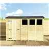 10FT x 8FT  REVERSE Super Saver Pressure Treated Tongue & Groove Apex Shed + Single Door + High Eaves (72") + 3 Windows