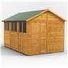 12ft x 8ft  Premium Tongue and Groove Apex Shed - Single Door - 6 Windows - 12mm Tongue and Groove Floor and Roof