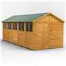20ft x 8ft  Premium Tongue and Groove Apex Shed - Single Door - 10 Windows - 12mm Tongue and Groove Floor and Roof