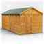 16ft x 8ft  Security Tongue and Groove Apex Shed - Double Doors - 8 Windows - 12mm Tongue and Groove Floor and Roof