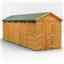 20ft x 6ft Security Tongue and Groove Apex Shed - Double Doors - 10 Windows - 12mm Tongue and Groove Floor and Roof