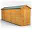 20ft x 4ft Premium Tongue And Groove Apex Shed - Single Door - Windowless - 12mm Tongue And Groove Floor And Roof
