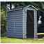4 X 6 (1.22m x 1.83m) Single Door Apex Plastic Shed With Skylight Roofing
