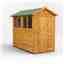 8ft x 4ft Overlap Apex Shed - Single Door - 4 Windows - 12mm Tongue and Groove Floor and Roof