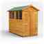 8ft x 4ft Overlap Apex Shed - Double Doors - 4 Windows - 12mm Tongue and Groove Floor and Roof