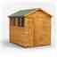 8ft x 6ft Overlap Apex Shed - Double Doors - 4 Windows - 12mm Tongue and Groove Floor and Roof