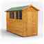 10ft x 4ft Overlap Apex Shed - Single Door - 4 Windows - 12mm Tongue and Groove Floor and Roof