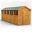 20ft x 6ft Overlap Apex Shed - Double Doors - 10 Windows - 12mm Tongue and Groove Floor and Roof