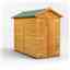 8ft x 4ft Overlap Apex Shed - Double Doors - 12mm Tongue and Groove Floor and Roof