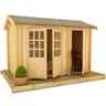 12ft X 8ft Storage 44mm Log Cabin With Safety Glass (19mm Tongue And Groove Floor And Roof) (3550x2350)