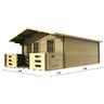 4m x 5m Premier Valloire Log Cabin - Double Glazing - 34mm Wall Thickness