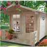 2m X 2m Premier Log Cabin With Fully Glazed Single Door And Single Window + Free Floor & Felt (19mm)