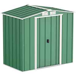 6ft X 4ft Value Apex Metal Shed - Green (2.01m X 1.22m)
