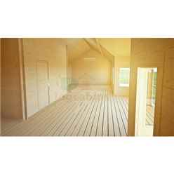 5.5m X 4.0m Premier Cordon Log Cabin - Double Glazing - 44mm Wall Thickness