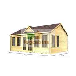 5.5m X 4.0m Premier Cordon Log Cabin - Double Glazing - 44mm Wall Thickness