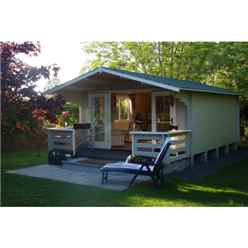 4m X 3m Serre Log Cabin - Double Glazing - 34mm Wall Thickness
