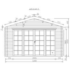 4m X 3m Serre Log Cabin - Double Glazing - 34mm Wall Thickness