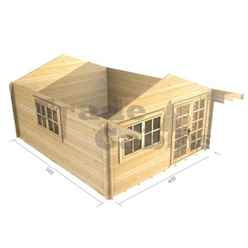 4m X 5m Premier Oslo Log Cabin - Double Glazing - 44mm Wall Thickness