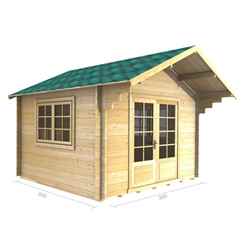 3m X 3m Premier Tignes Log Cabin - Double Glazing - 34mm Wall Thickness