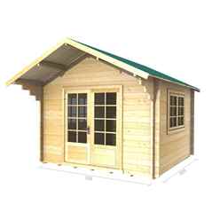 3m X 3m Premier Tignes Log Cabin - Double Glazing - 34mm Wall Thickness