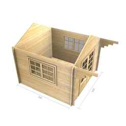 3m X 3m Premier Tignes Log Cabin - Double Glazing - 34mm Wall Thickness