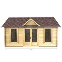 5m X 4m Premier Zermatt Log Cabin - Double Glazing - 34mm Wall Thickness