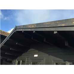 6m X 8m Premier Classroom Log Cabin - Insulated - 70mm Wall Thickness - Double Glazing - Toughened Safety Glass Plus 6m X 11m Veranda