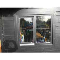 6m X 8m Premier Classroom Log Cabin - Insulated - 70mm Wall Thickness - Double Glazing - Toughened Safety Glass Plus 6m X 11m Veranda
