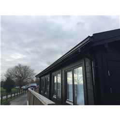 6m X 8m Premier Classroom Log Cabin - Insulated - 70mm Wall Thickness - Double Glazing - Toughened Safety Glass Plus 6m X 11m Veranda