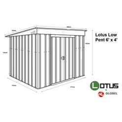 6ft X 4ft Premier Easyfix - Low Pent - Metal Shed - Heritage Green (1.80m X 1.24m)