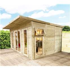4m X 3m (13ft X 10ft) Insulated 64mm Pressure Treated Garden Office + Free Installation